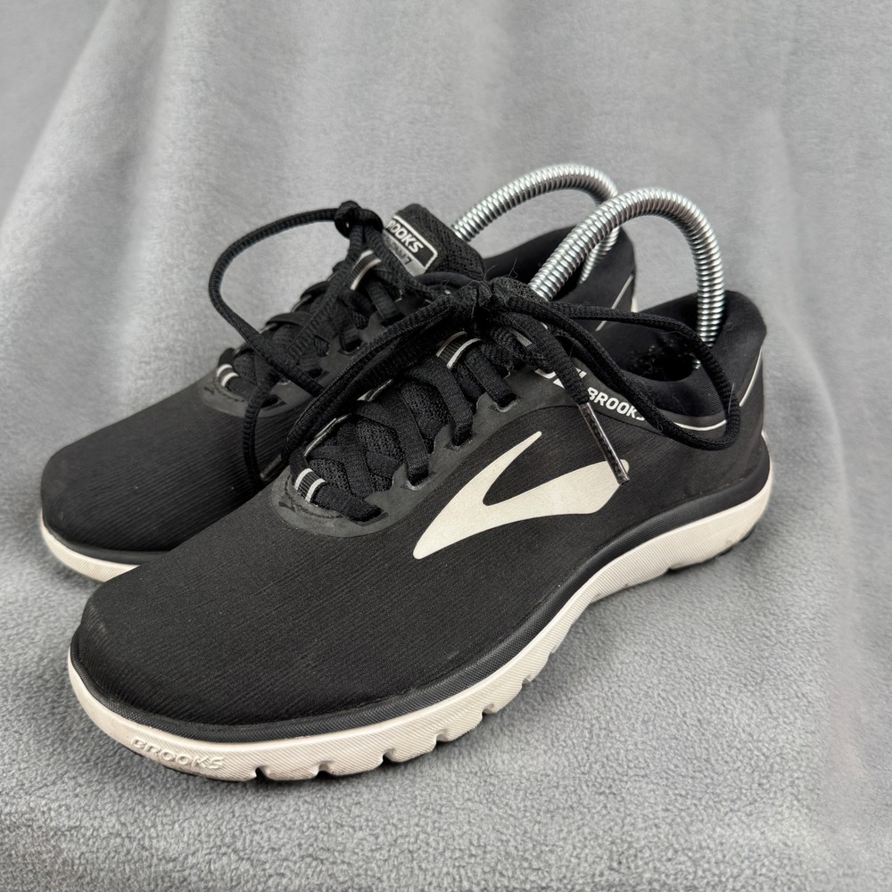 Brooks PureFlow 7 Womens Running Shoes Black White 1202621B048 Size 6.5 Medium B